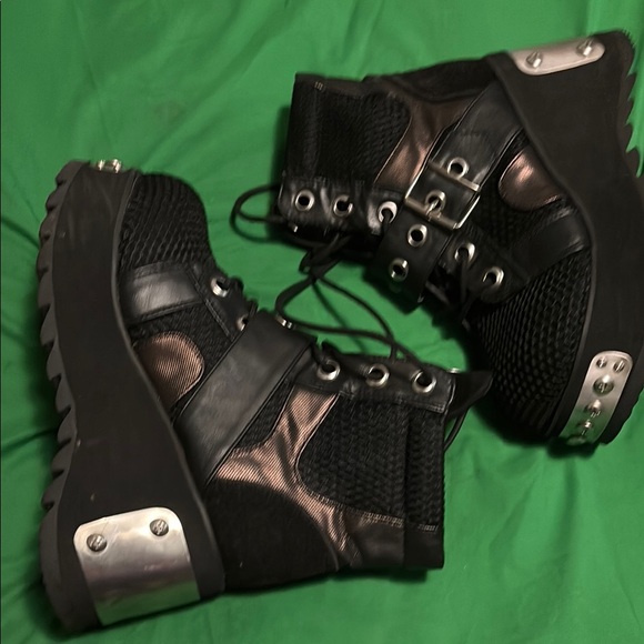 Demonia Black Platform Boots - Picture 2 of 5